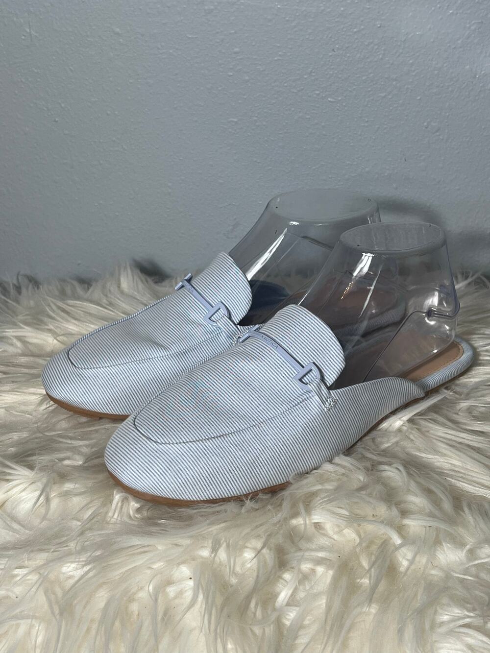 Nautica Labella 4 Sz 8.5 Blue Stripe Mules Flats Womens Nautical Preppy Coastal